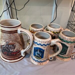 Hogwarts Express and House Crests Ceramic Mug Set